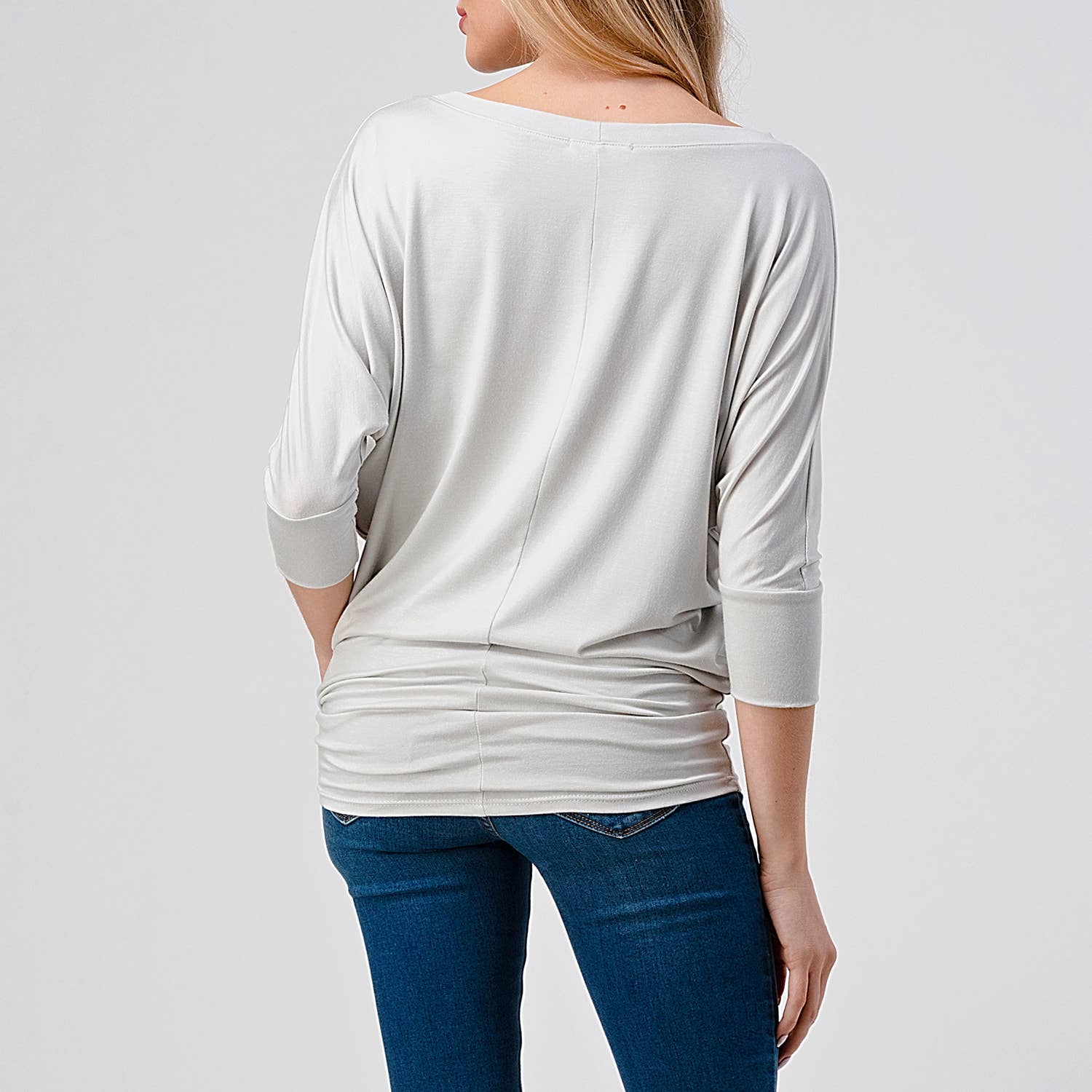 Heimious - Wholesale Knit Top - Women's - 3/4 Dolman Sleeve Round neck Modal Jersey  Top, 2503120