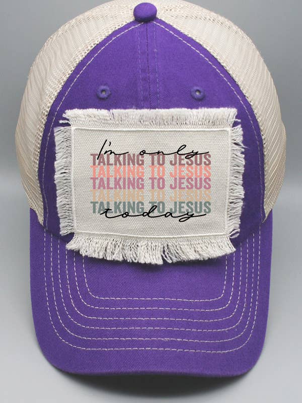 I'm Only Talking To Jesus Today Patch Trucker Hat 73722 for wholesale by Cali Boutique Wholesale
