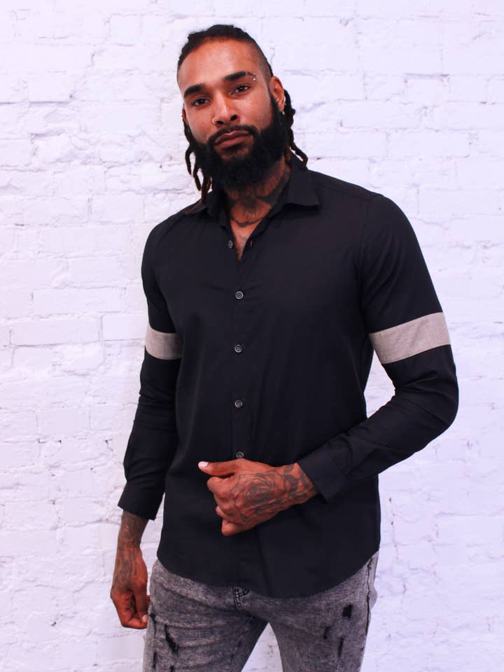 Propel Men's Long Sleeve Button Up Shirt for wholesale by Am.A-Line Collections LLC