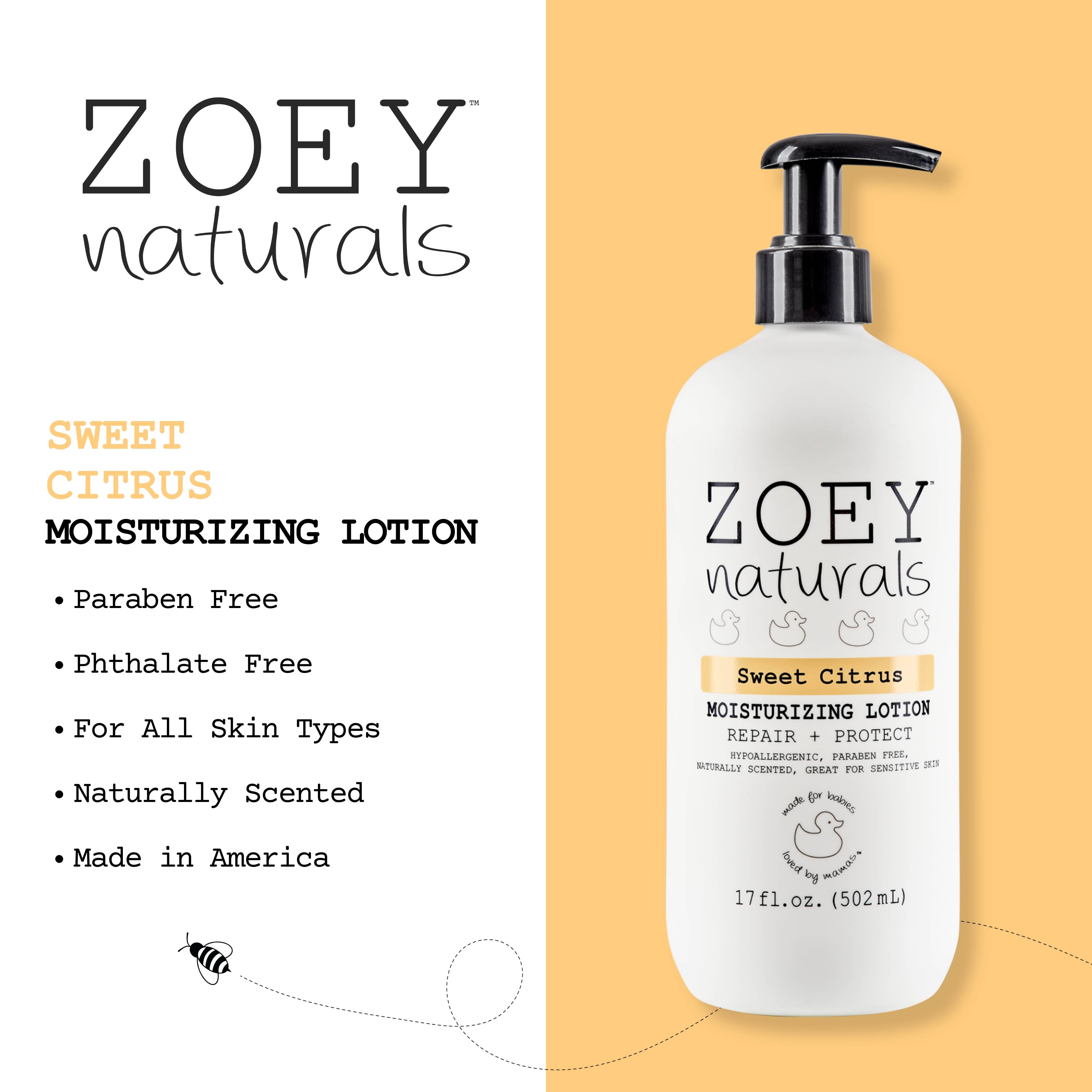 Zoey Naturals - Wholesale Body Cream/Lotion - Baby - Sweet Citrus Moisturizing Lotion - 17oz6