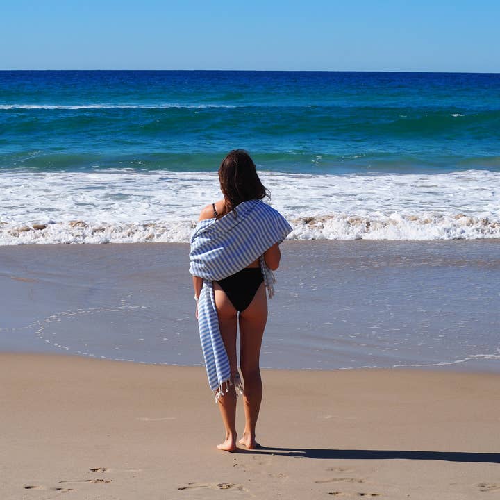 CODU - Wholesale Beach towel - Portsea Beach Towel - Sky Blue2