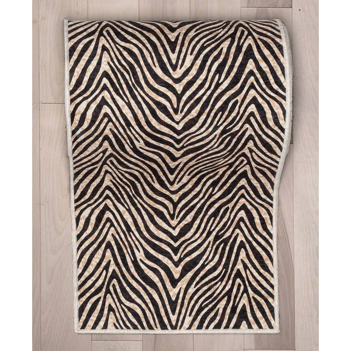 Well Woven - Wholesale Runner Rug - Custom Size Runner Modern Zebra Print Brown Choose Length3