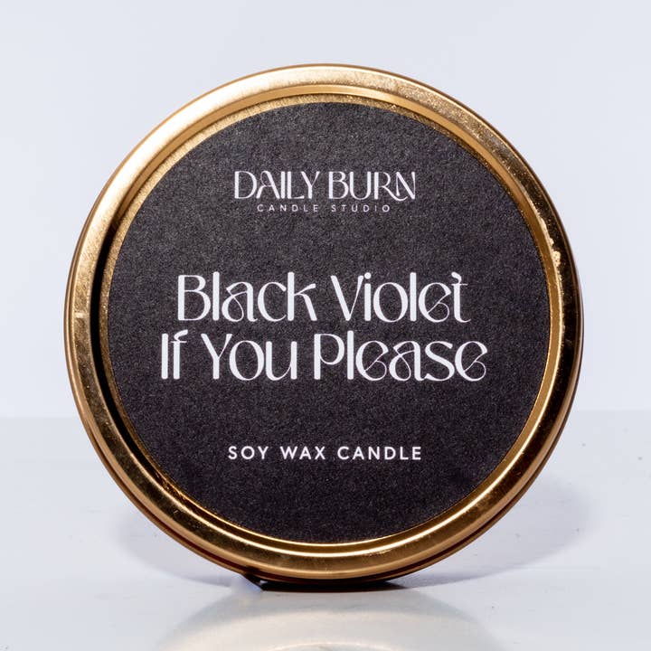 Boîte noire violette « Si tu veux » pour la vente par Daily Burn Candle Studio