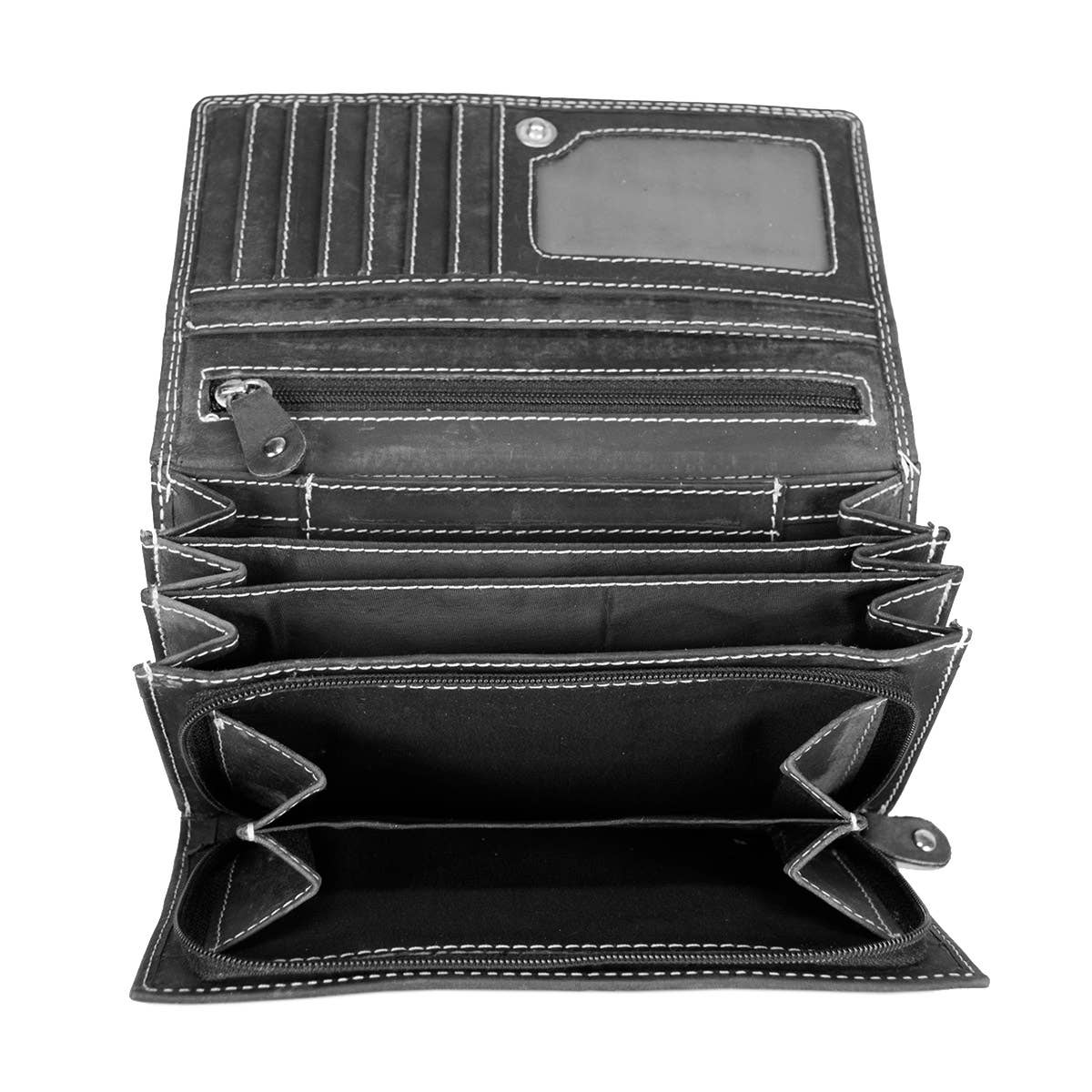 Arrigo - Wholesale Wallet - Women's - Large Buffalo Leather Wallet with Flap - 3 Colours - Arrigo3