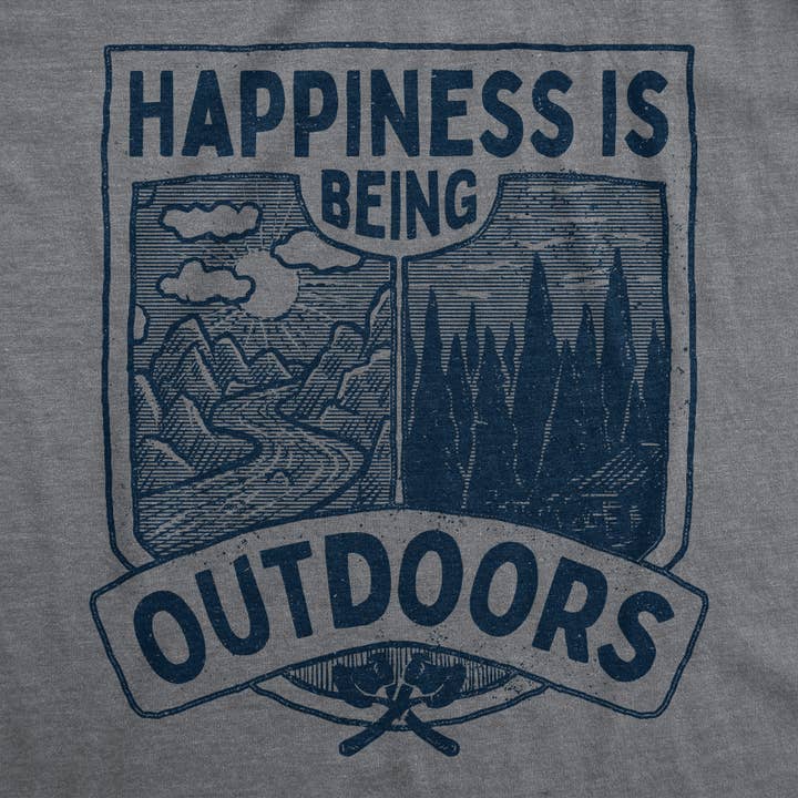 Hapiness Is Being Outdoors Women's Tshirt Camping Graphic for wholesale on Faire