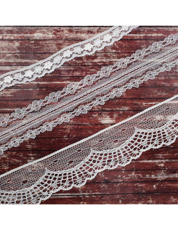 CrafTreat - Wholesale Craft Supplies - CrafTreat Nylon Lace Trims 3 2Yards each 3 Designs0