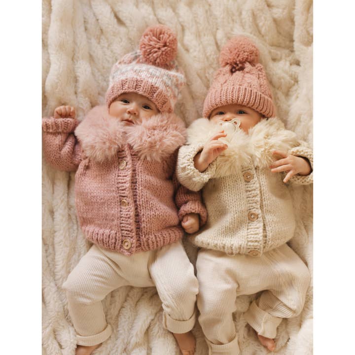 Huggalugs - Wholesale Cardigan - Baby - Fur Collar Natural Cardigan Sweater Baby & Toddler6