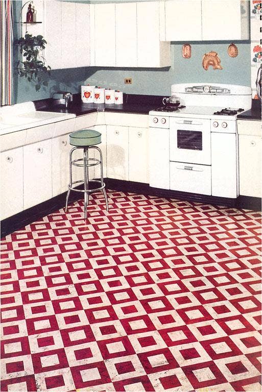 Found Image Press - Wholesale Magnet - Magnet CK-79 Thirties Kitchen with Patterned Linoleum0