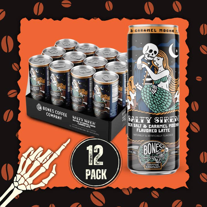 Salty Siren Latte | 12-Pack | Flavored Coffee para venta al por mayor de Bones Coffee Company