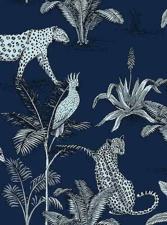 Navy Jungle Women's Long Sleeve Organic Cotton Pyjama Trouser Set for wholesale on Faire0