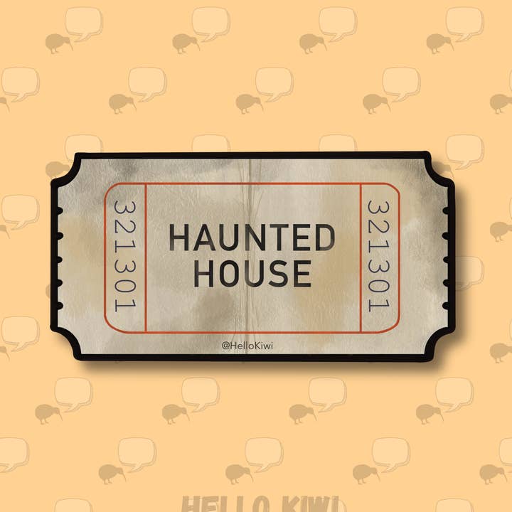 Haunted House Ticket Sticker for wholesale by Hello Kiwi