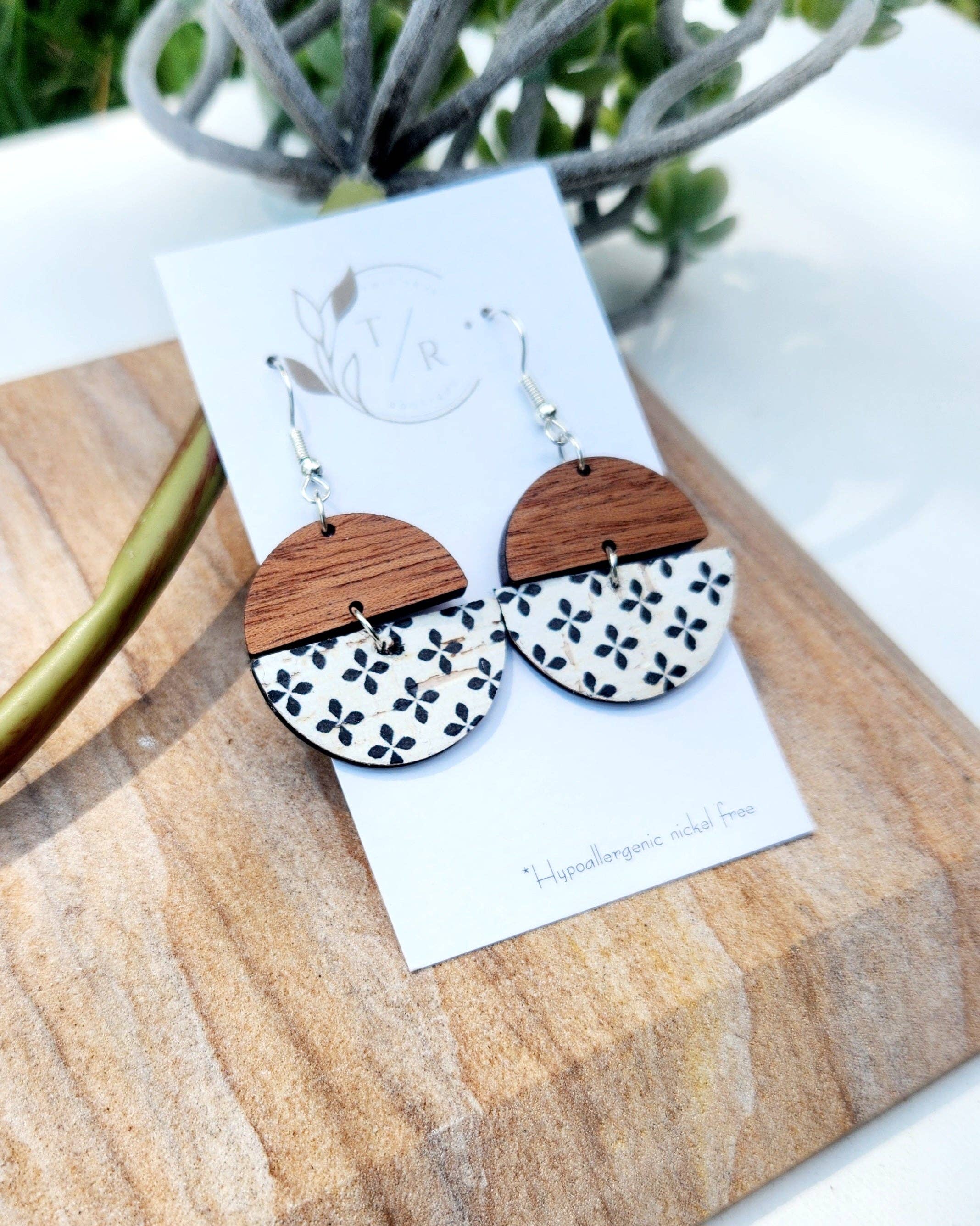 Twig & Rue boutique - Wholesale Dangle Earrings - Ellis| Genuine leather and wood dangles4