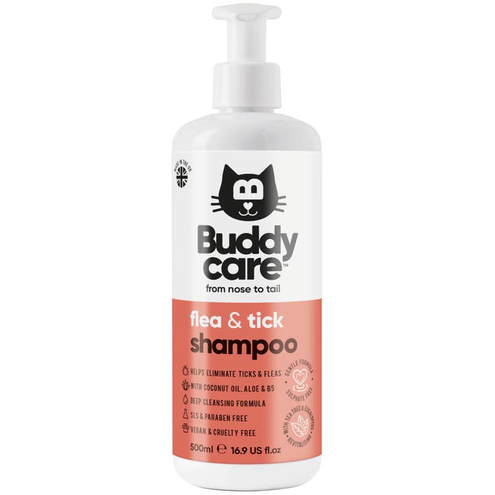 Buddycare - Wholesale Pet Shampoo - Dog - Buddycare Cat Shampoo - Flea & Tick - 500ml / 16.9 fl oz