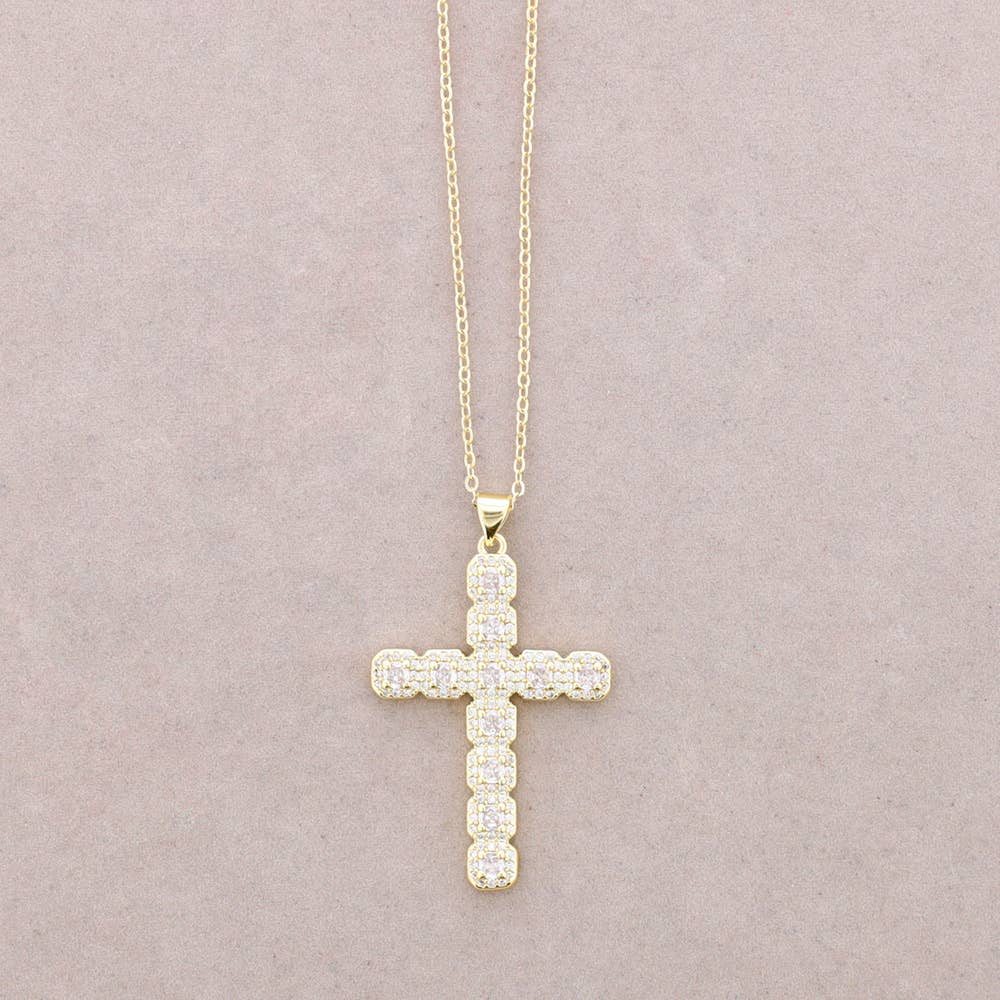 Sonata – Joias personalizáveis por atacado – Colar de bronze 55 cm com pingente de cruz e zircônia0