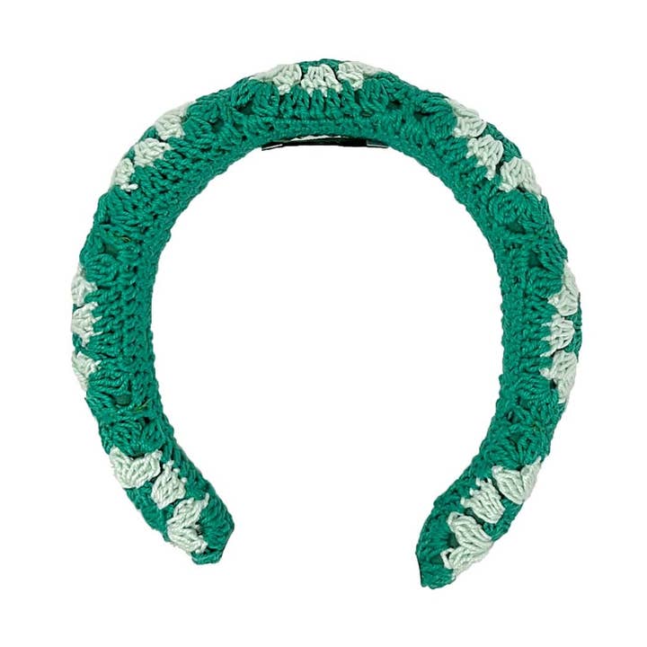 Tétè Accessories - Vente Bandeau – femme - Bandeau rembourré au crochet vert émeraude et vert menthe0