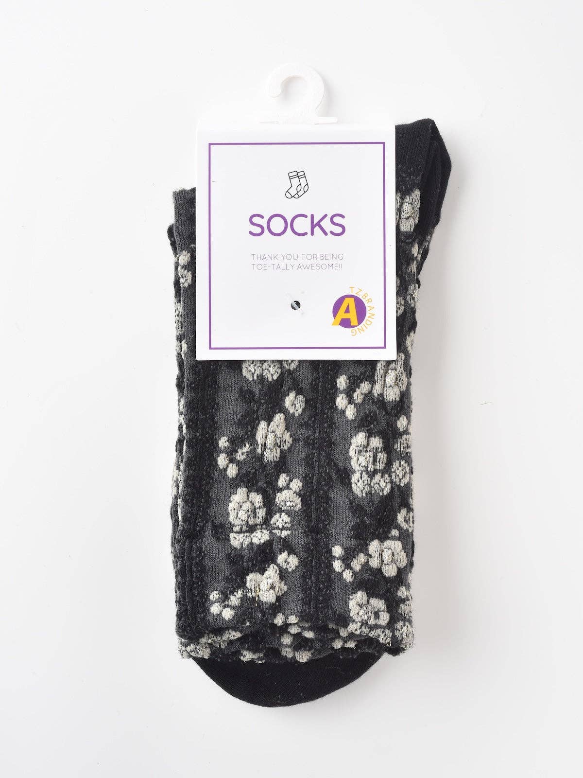 Funkyrel® Atzbranding Limited – wholesale Strumpor - Dam – Rufia - Vintage blommiga strumpor i hovstil, mid-vad längd0