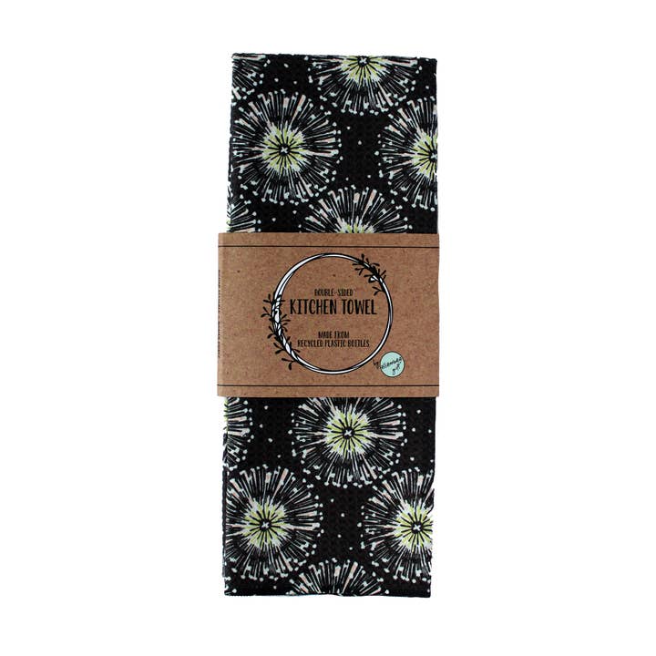 Black and White Allium | double sided waffle kitchen towels for wholesale by ellembee gift