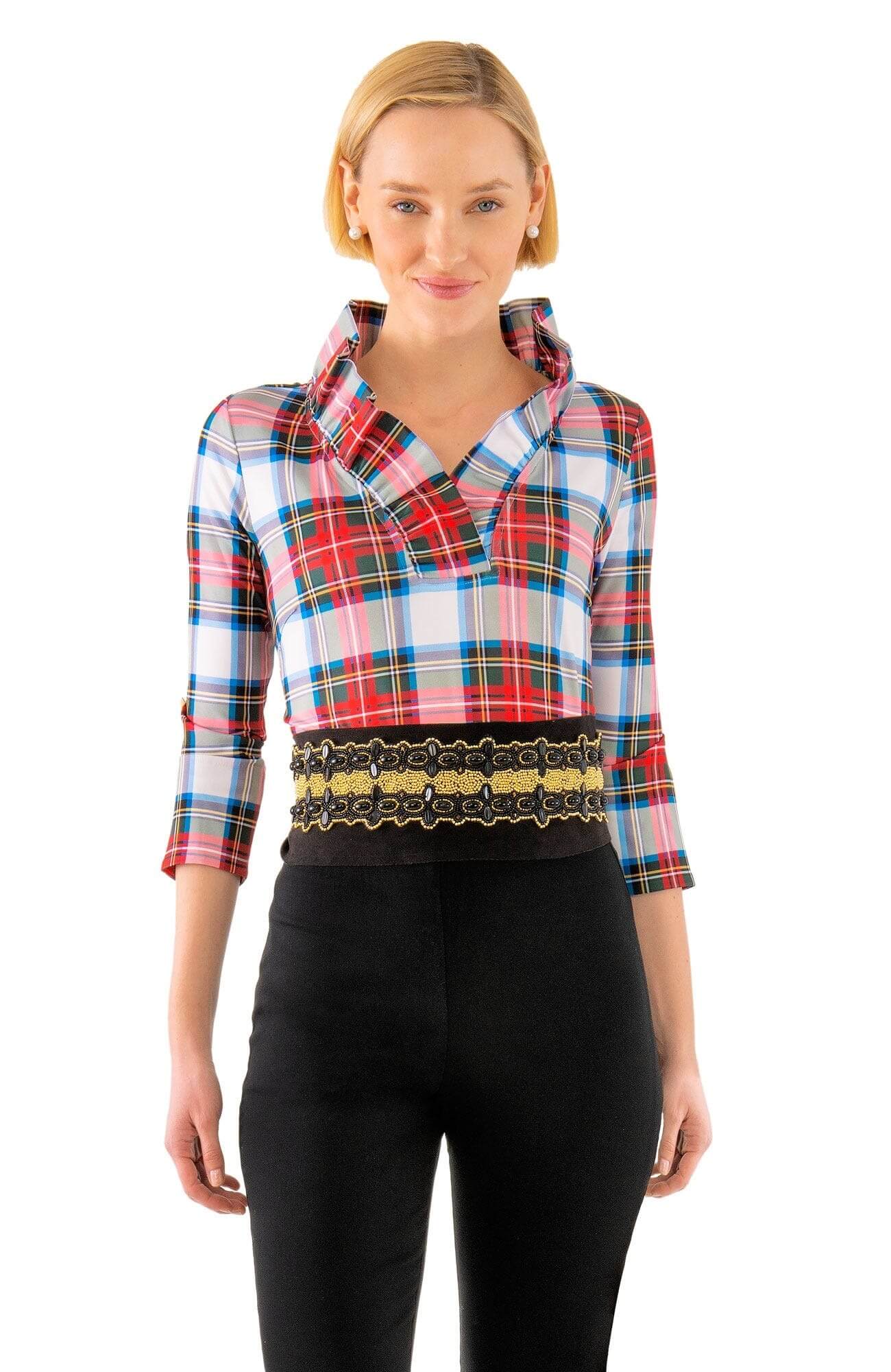 Gretchen Scott LLC - Wholesale Blouse - Women's - Ruffneck Top - Duke of York6