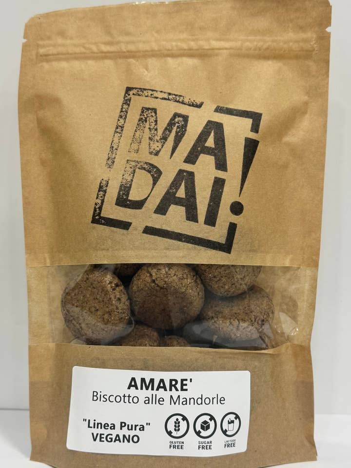AMARE’ almond cookie, SUGAR-FREE, VEGAN for wholesale by SPAZIOGOLOSO! laboratorio artigianale senza glutine