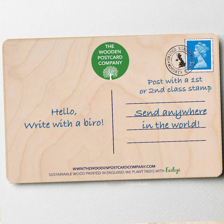THE WOODEN POSTCARD COMPANY - Wholesale Postcard - SOMERSET GLASTONBURY TOR wooden postcard, wooden magnet