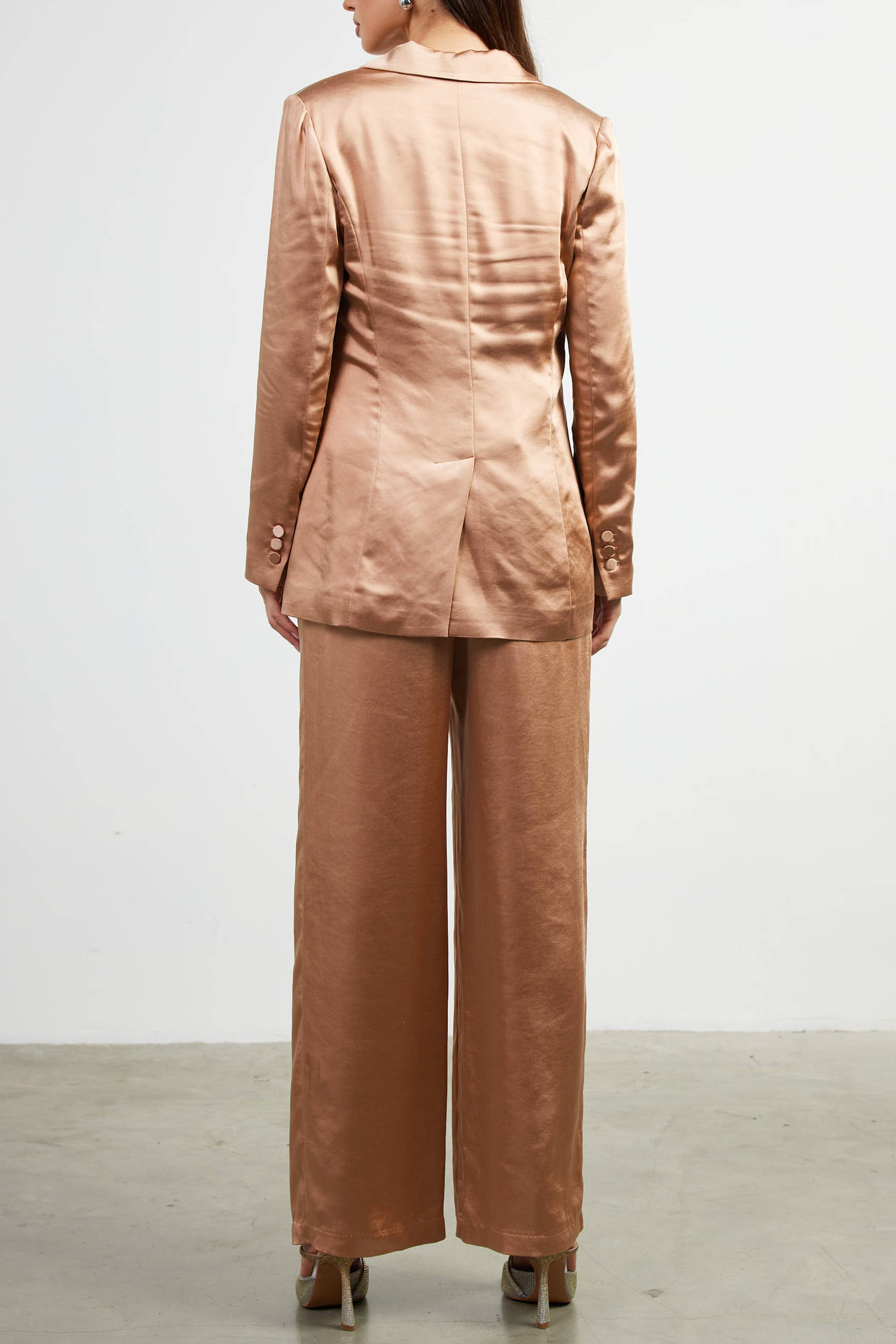 SKIES ARE BLUE - Wholesale Blazer - Women's - One button Dull Satin Blazer6