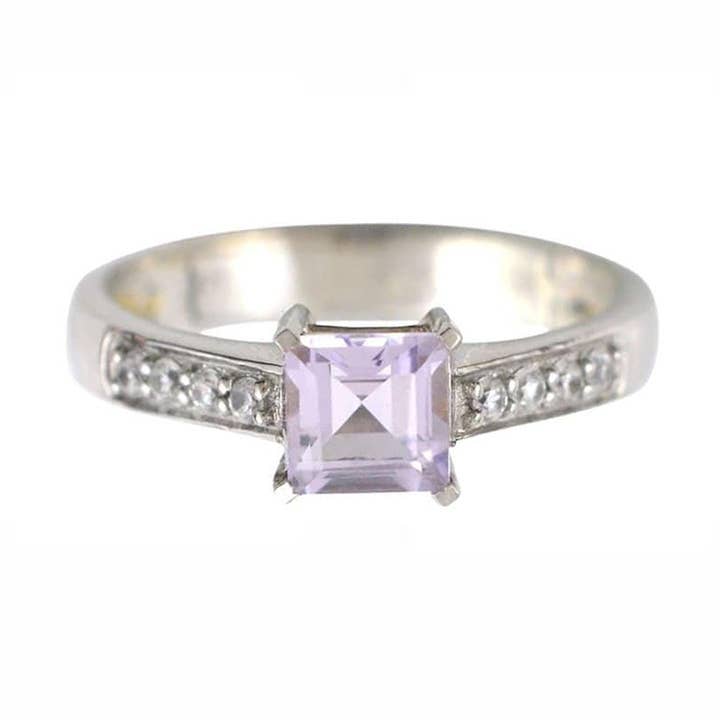 Purple Pink Amethyst Regal Ring for wholesale by Plain To Polished