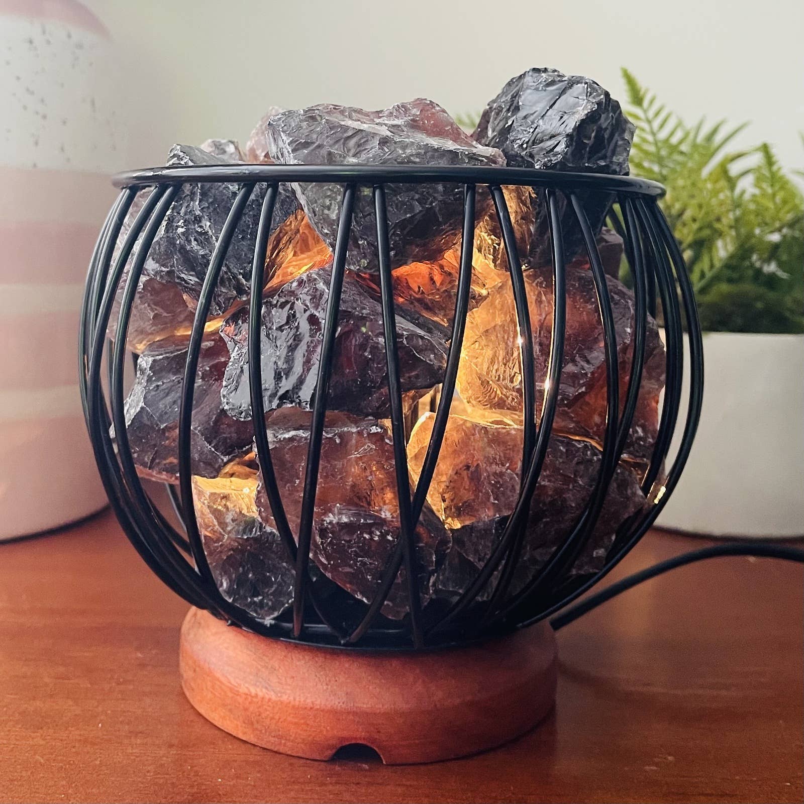 SALTCO AUSTRALIA - Wholesale Accent/desk lamp - Fluorite Crystal Basket Lamp2