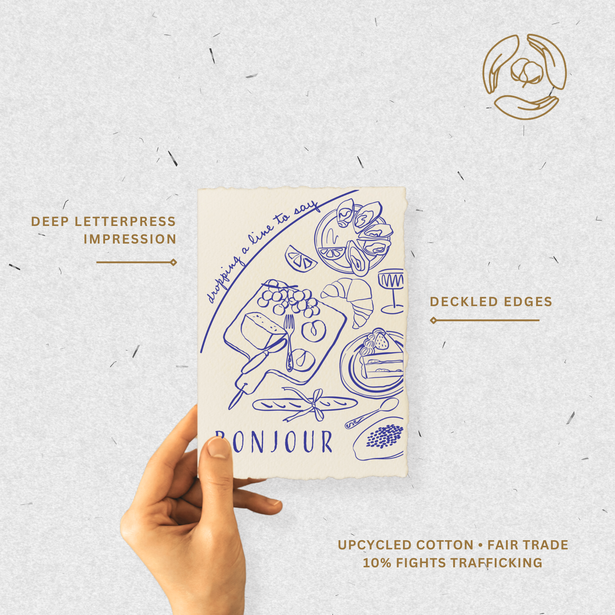 Paper Baristas - Wholesale Thinking of You Card - Saying Bonjour | Charcuterie Board Thinking of You Card3