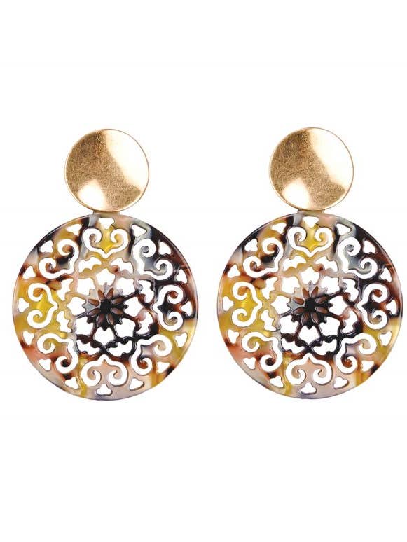 Resin Drop Earrings - Glimmering Finish for wholesale by The Collection Royal / Royal Handicrafts