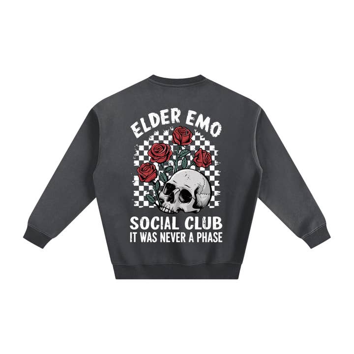Goth Cloth Co. - Wholesale Graphic Sweatshirt - Unisex - Elder Emo Social Club Fleeced Sweatshirt8