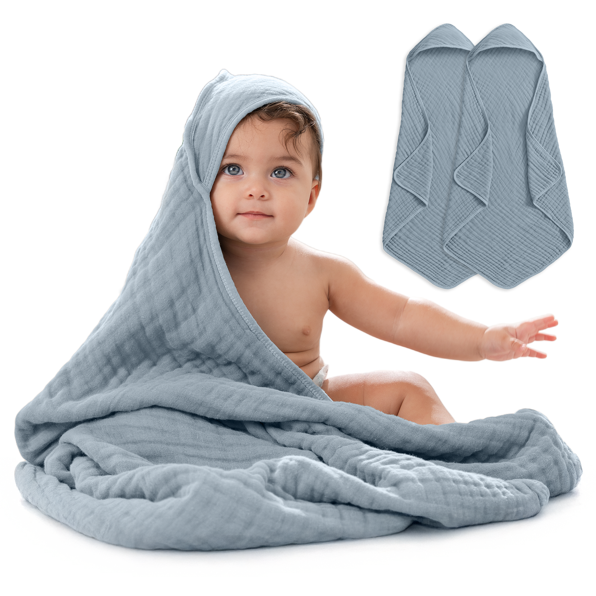 Comfy Cubs - Vendita all'ingrosso Asciugamano con cappuccio - Bambini e neonati - Asciugamano con cappuccio per neonati, 6 strati 100% cotone mussola di Comfy Cubs77