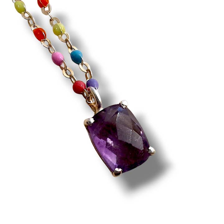 HAPPY DANCE Necklace 925 Silver with Amethyst for wholesale by Grethe Winter