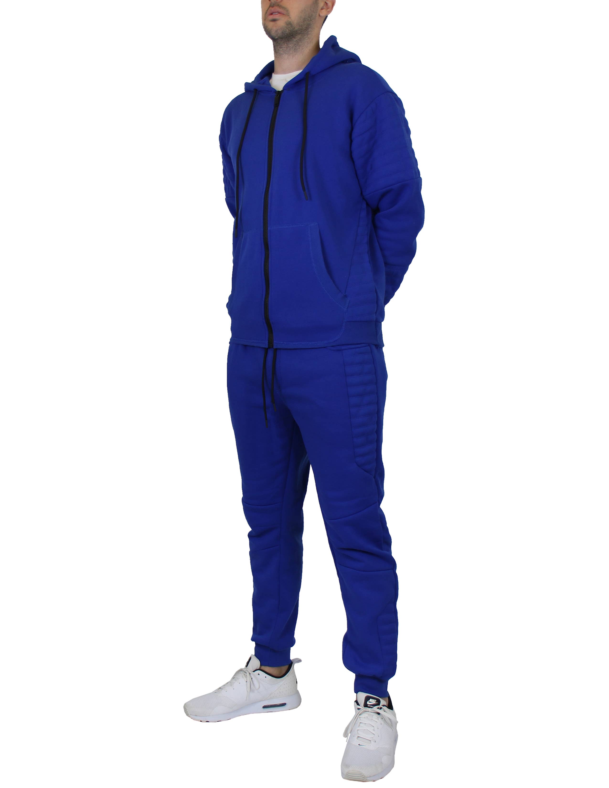 Galaxy By Harvic - Vendita all'ingrosso Completo loungewear - Uomo - Completo 2 Pezzi Felpa con Cappuccio e Jogger Moto Foderati in Pile1