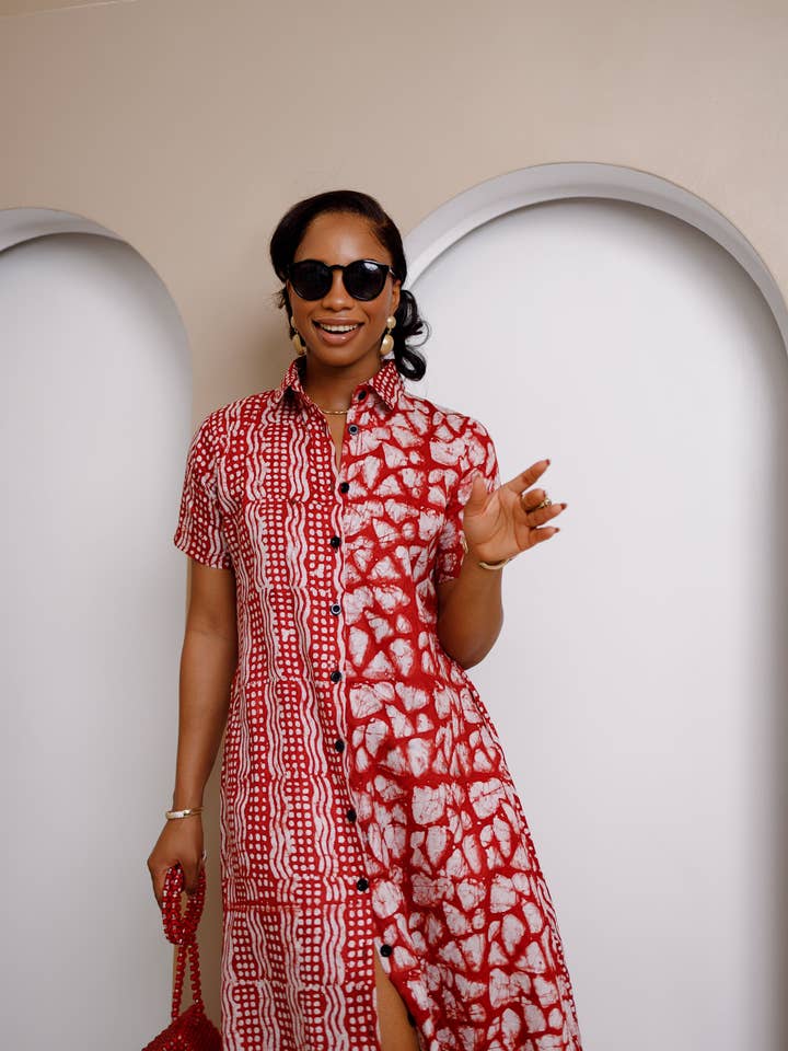 DUA MENKA - Wholesale Kaftan - Women's - Odiegwu Adire Maxi Kaftan Dress - Final Sale4