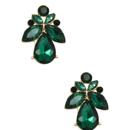 Andrea Bijoux - Vente Boucles d'oreilles pendantes - BOUCLE D'OREILLE SEMI-FLORALE EN CRISTAL2