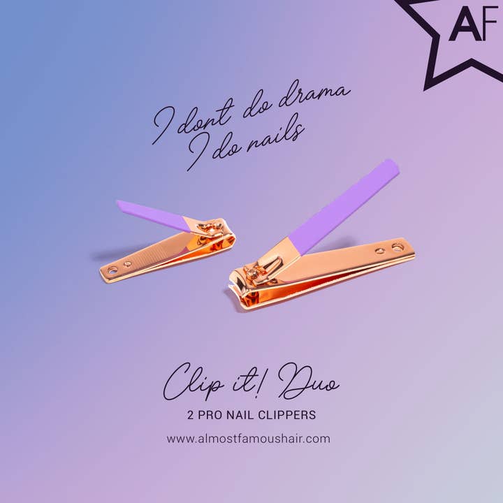 Rose Gold 2-Piece Nail Clipper Set for wholesale on Faire1