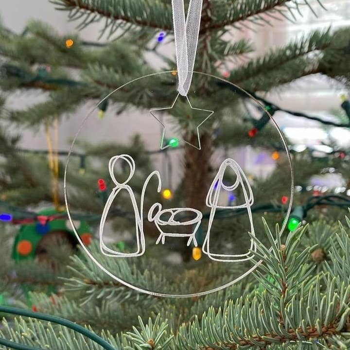 Nativity Advent Ornaments - Crystal Clear for wholesale by Carly Allred Studio