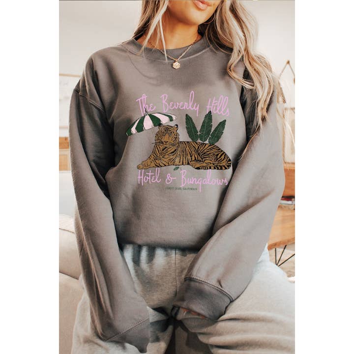 Illustrated Society - Wholesale Graphic Sweatshirt - Unisex - BEVERLY HILLS HOTEL VINTAGE GRAPHIC SWEATSHIRTS2