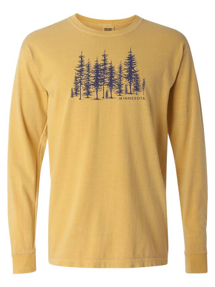 UNISEX "MN TREELINE" HEAVYWEIGHT LONG SLEEVE TEE for wholesale by Neverwinter Clothing Co.