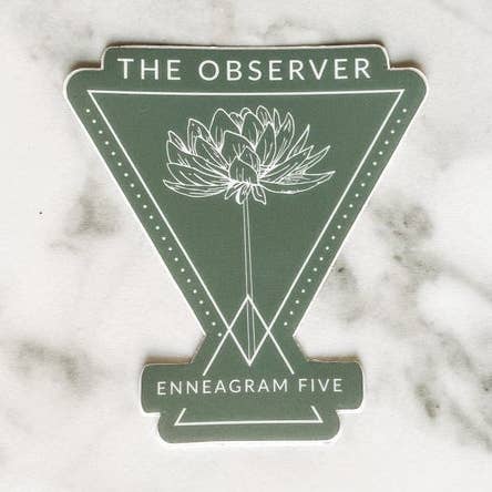 Enneagram Five Floral Sticker - Dishwasher Safe for wholesale by Kara Eads Creates