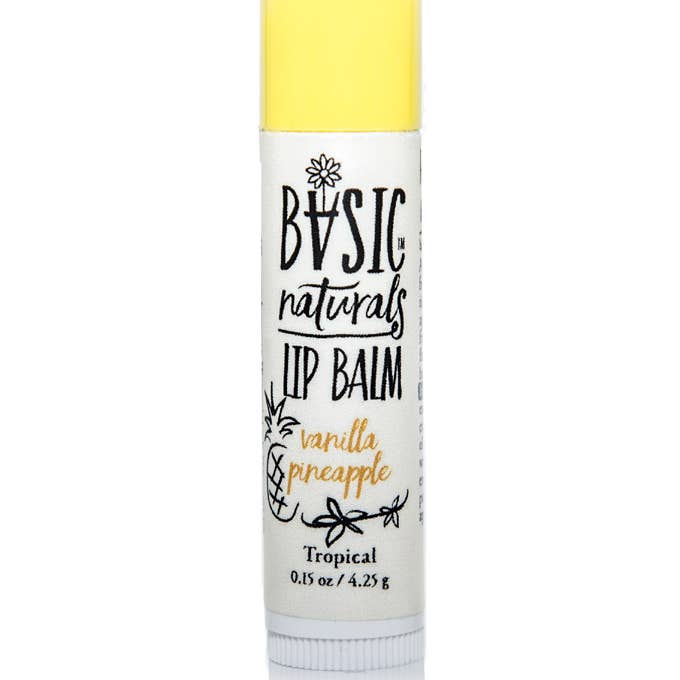 LIP BALM All Natural Vanilla Pineapple for wholesale by Basic Naturals Skincare