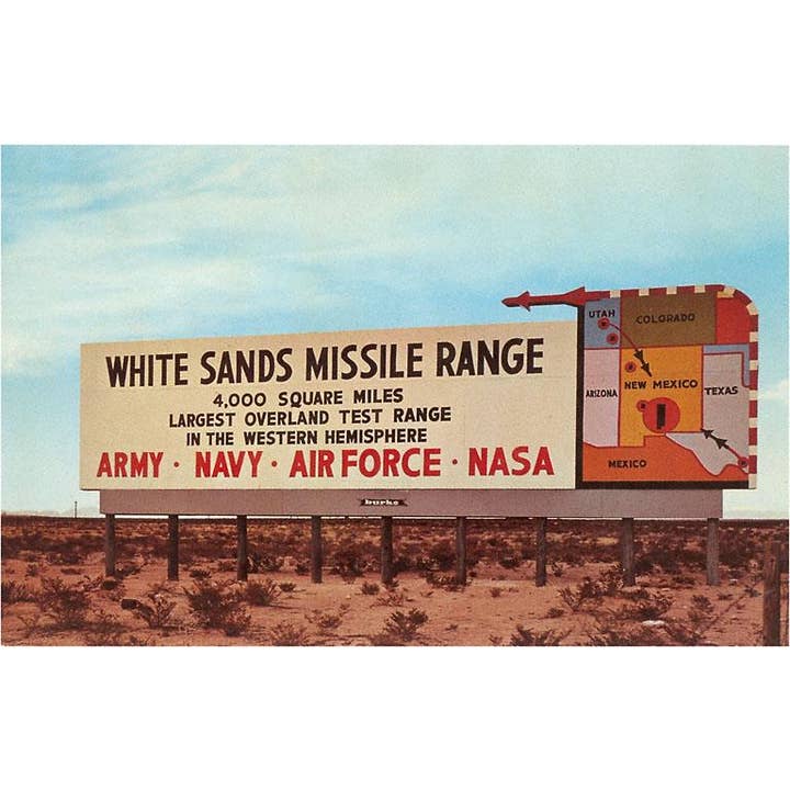 Magnet NM-193 Billboard, White Sands Missile Range, New Mexi for wholesale by Found Image Press