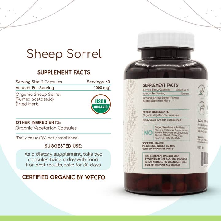 HerbEra – wholesale Oral supplement/vitamin – Sheep Sorrel Capsules