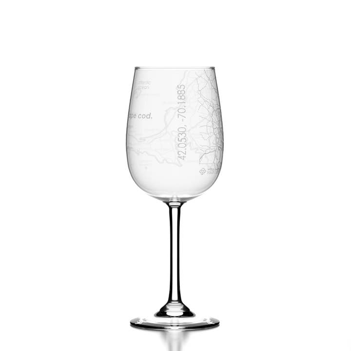 Well Told - Wholesale Wine Glass - Cape Cod MA Map Stemmed Wine Glass