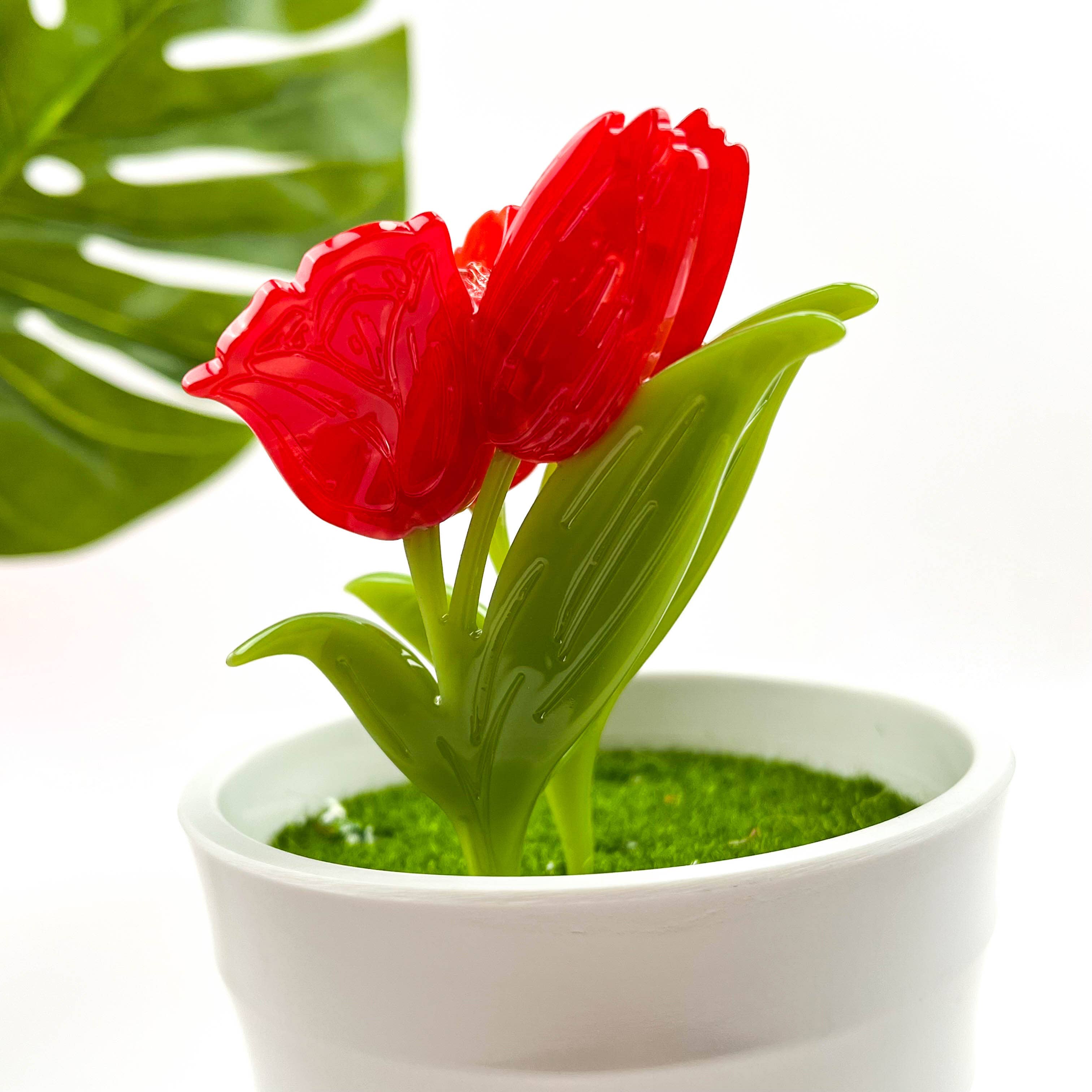 TheDivaSoap - Wholesale Hair Clip - Women's - Red Tulip Claw Clip, Floral Hair Clip1