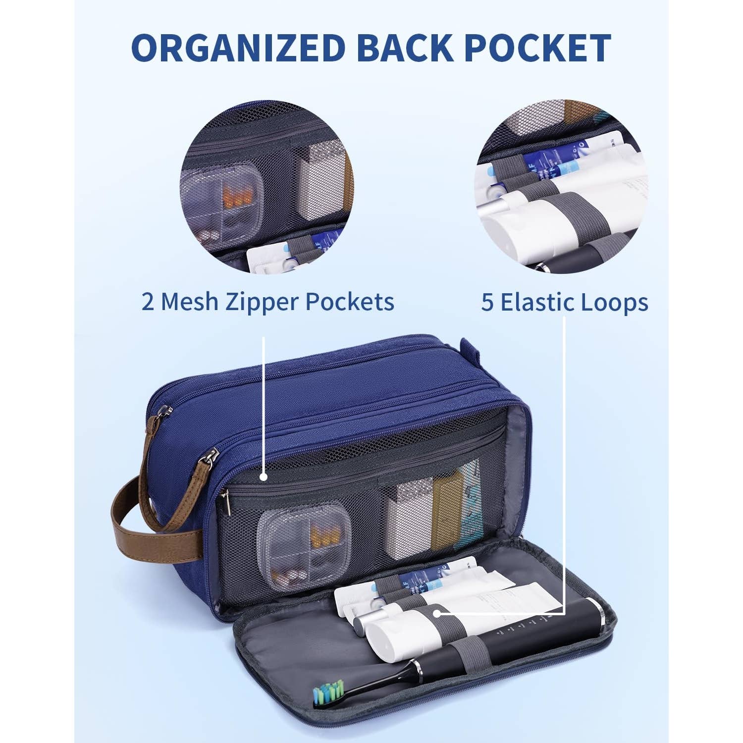 wandf – Engroshandel Toilettaske - Unisex – Canvas & læder Dopp Kit rejse vandafvisende barbertaske33