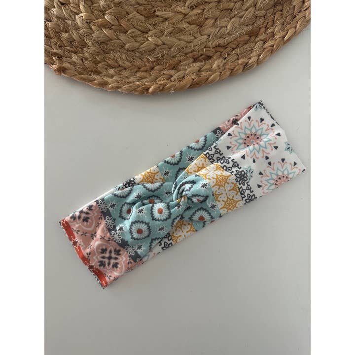 White Floral Boho Adult Headband for wholesale by Kaardal Kraft