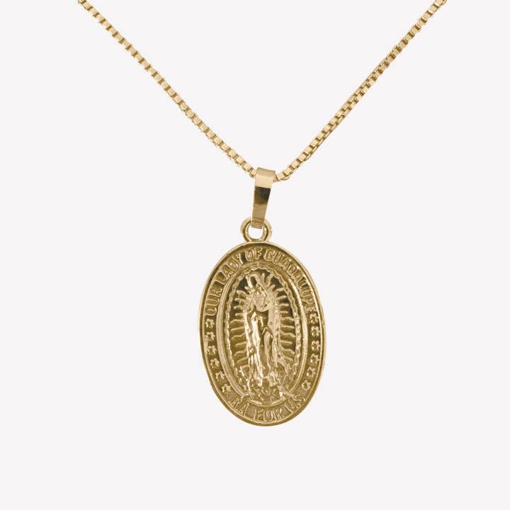 18k Gold-Plated Virgin Mary Pendant on Chain for wholesale by Aurea