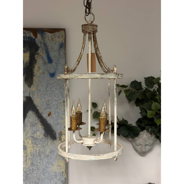 Vagabond Vintage - Wholesale Paper Lantern/Lamp - Rust Iron Dining Table Lamp