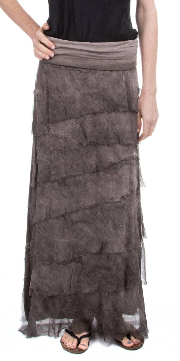 Gigi Moda - Vente Jupe – femme - Jupe volantée longue en soie66